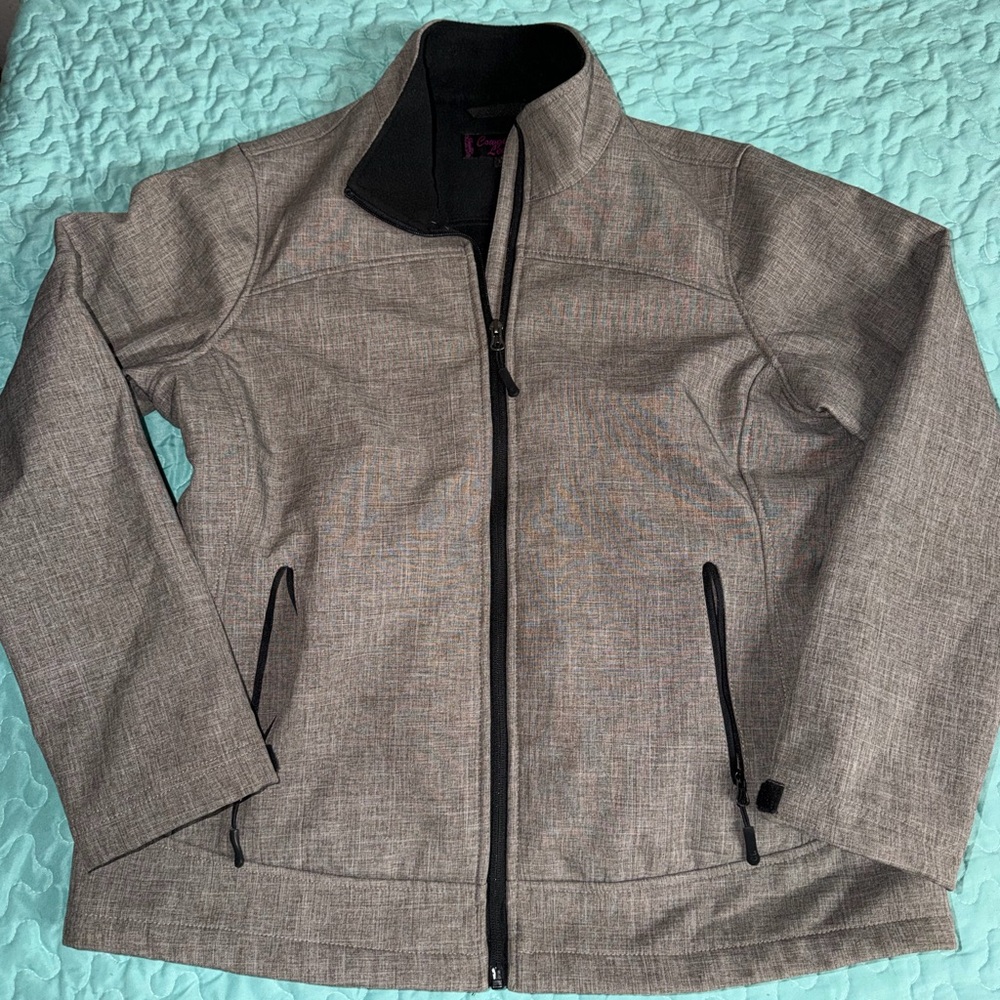 Women’s CowGirl Legend Gray Zip-Front Softshell Jacket Size Large